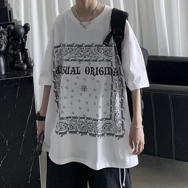 Ležerna muška majica s okruglim izrezom - široki model