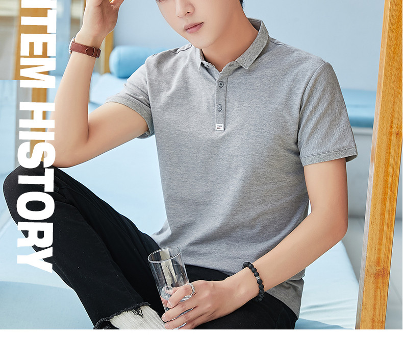 Bluză casual pentru bărbați cu nasturi și guler clasic