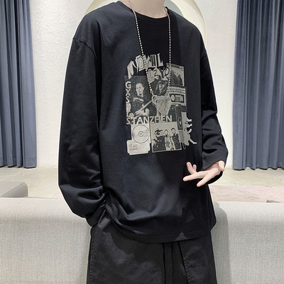 Bluză casual bărbătească cu mâneci lungi și aplicație