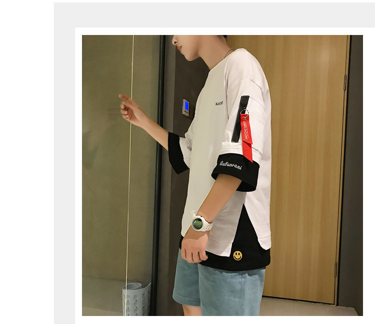 Tricou barbatesc model nou cu maneci scurte si decolteu oval in mai multe culori