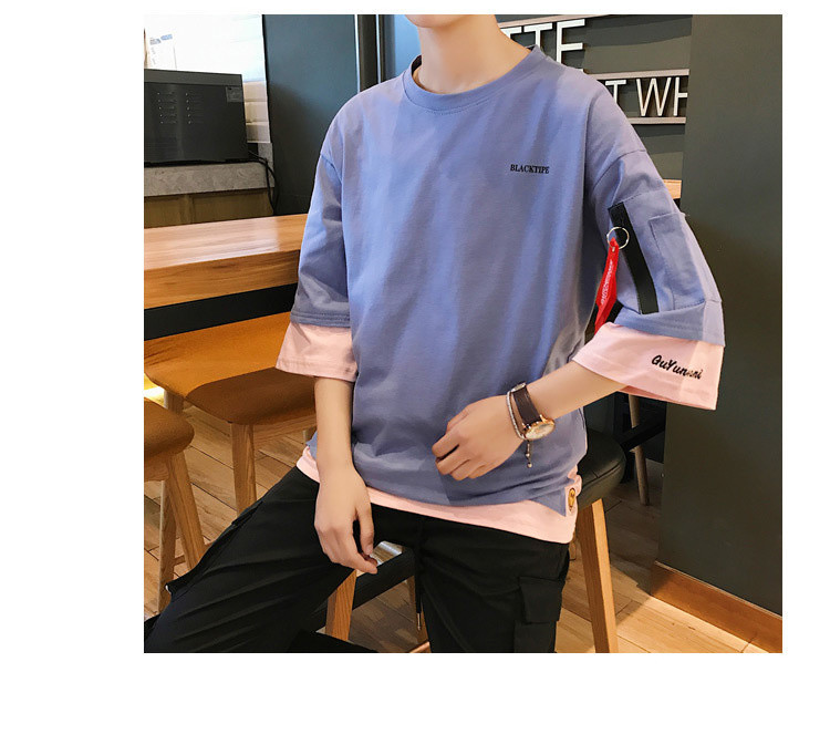 Tricou barbatesc model nou cu maneci scurte si decolteu oval in mai multe culori