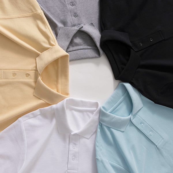 Tricou barbatesc cu nasturi si guler clasic in mai multe culori