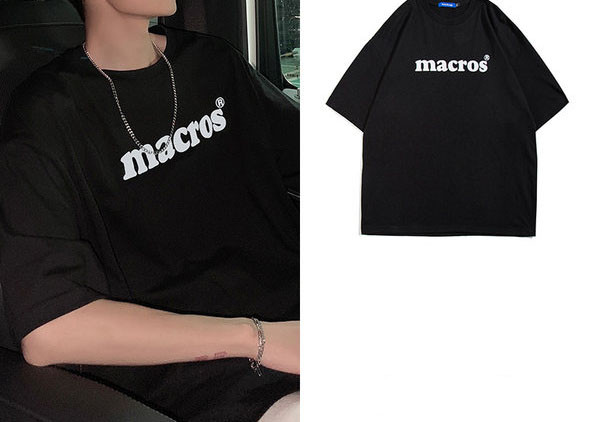 Tricou pentru bărbați cu inscripție și mâneci scurte