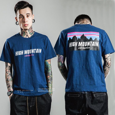 Tricou barbatesc model nou cu imprimeu si maneci scurte in mai multe culori