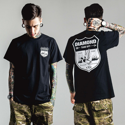 Tricou barbatesc model nou cu imprimeu si maneci scurte in mai multe culori