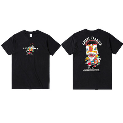 Tricou barbatesc model nou cu imprimeu si maneci scurte in mai multe culori