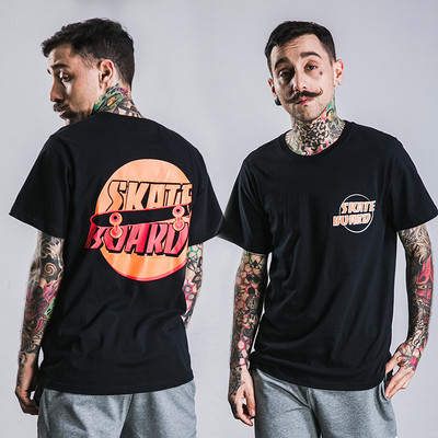 Tricou barbatesc model nou cu imprimeu si maneci scurte in mai multe culori