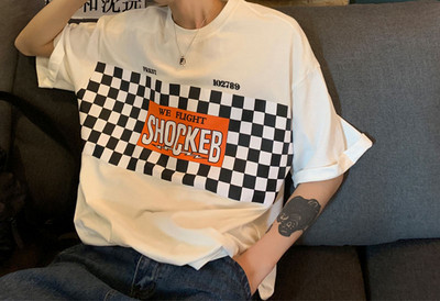 Tricou casual barbatesc cu decolteu oval