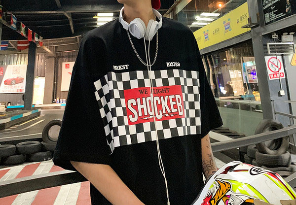 Tricou casual barbatesc cu decolteu oval