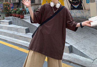 Tricou barbatesc model larg cu maneci 3/4