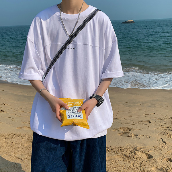 Tricou barbatesc model larg cu maneci 3/4