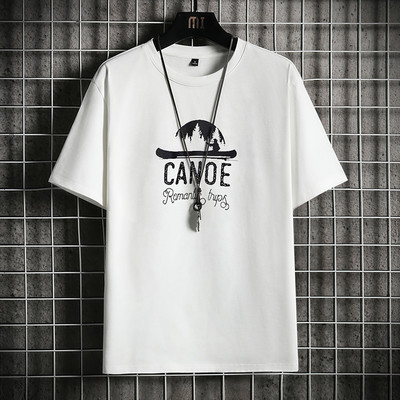 Tricou casual barbatesc cu imprimeu si maneci scurte in mai multe culori