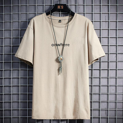 Tricou casual barbatesc cu imprimeu si maneci scurte in mai multe culori