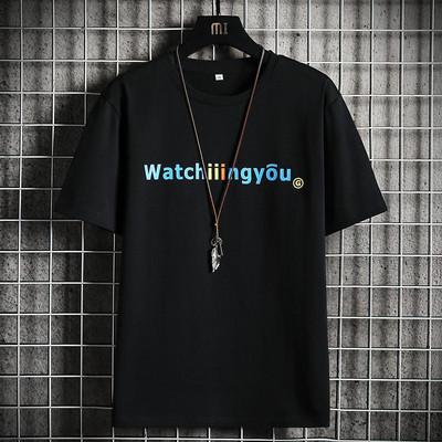 Tricou casual barbatesc cu imprimeu si maneci scurte in mai multe culori