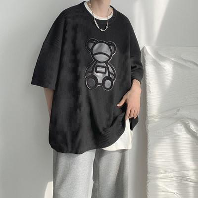 Tricou lat pentru bărbați, model lat, în alb și negru