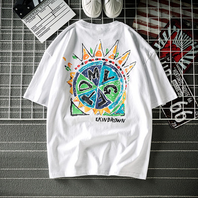 Muška majica kratkih rukava s printom u boji i kratkim rukavima