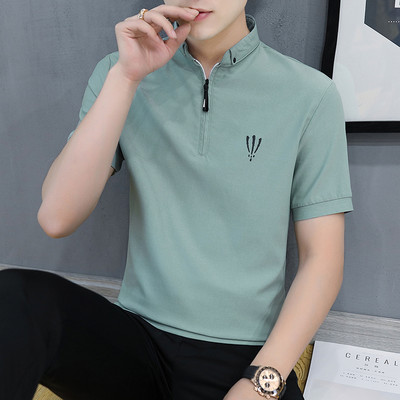 Bluză de vară cu fermoar și mâneci scurte