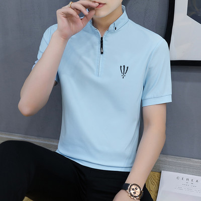 Bluză de vară cu fermoar și mâneci scurte