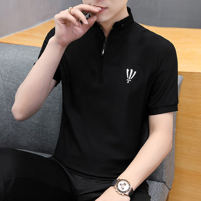 Bluză de vară cu fermoar și mâneci scurte