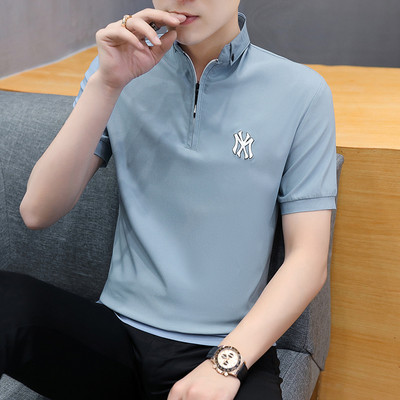 Bluză de vară cu fermoar și mâneci scurte