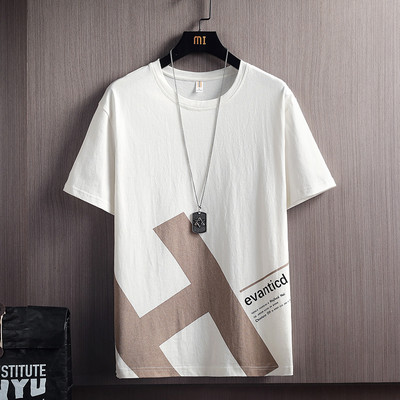 Tricou casual bărbătesc cu decolteu rotund și inscripții