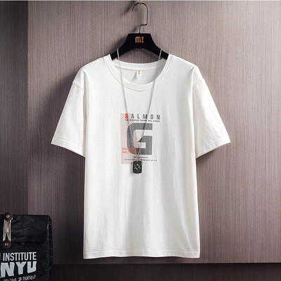 Tricou casual bărbătesc cu decolteu rotund și inscripții