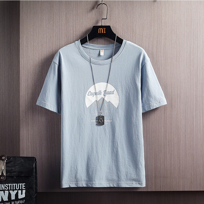 Tricou casual bărbătesc cu decolteu rotund și inscripții