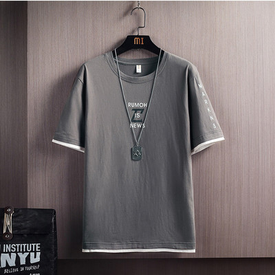 Tricou casual bărbătesc cu decolteu rotund și inscripții