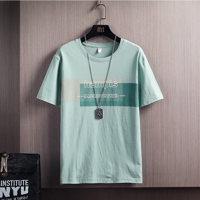 Tricou casual bărbătesc cu decolteu rotund și inscripții