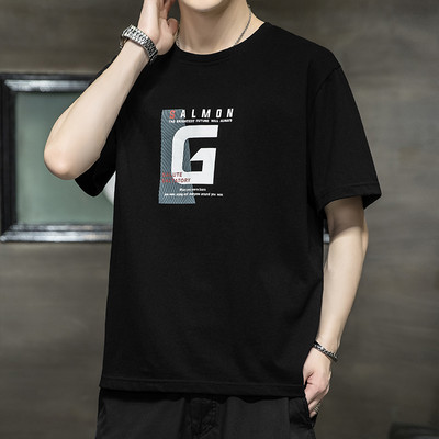 Tricou barbatesc cu imprimeu si decolteu rotund in mai multe culori