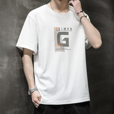 Tricou barbatesc cu imprimeu si decolteu rotund in mai multe culori