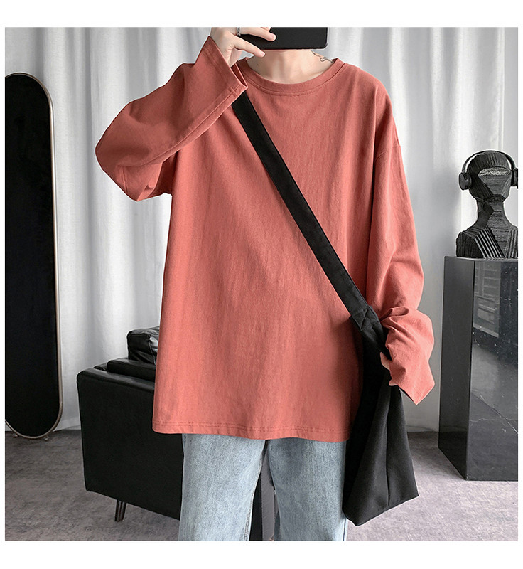 Bluză casual pentru bărbați, într-o singură culoare, cu mâneci lungi