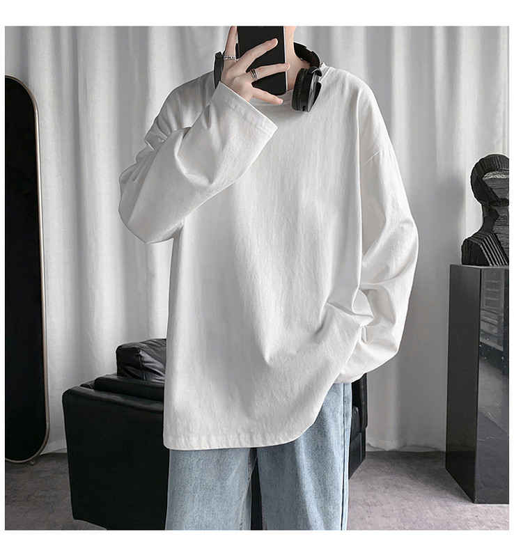 Bluză casual pentru bărbați, într-o singură culoare, cu mâneci lungi