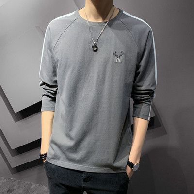 Bluză casual bărbătească cu decolteu rotund și mâneci lungi - mai multe culori