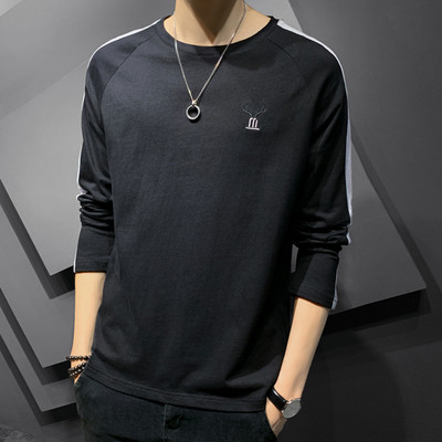 Bluză casual bărbătească cu decolteu rotund și mâneci lungi - mai multe culori