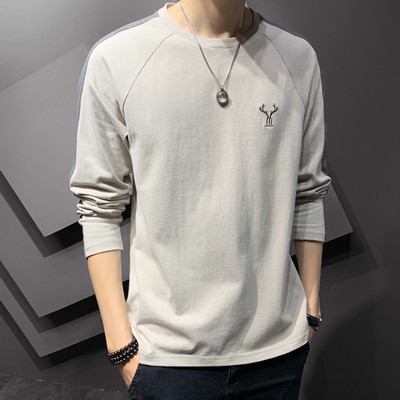 Bluză casual bărbătească cu decolteu rotund și mâneci lungi - mai multe culori