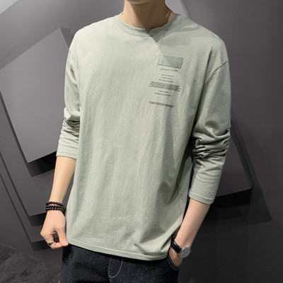 Bluză casual bărbătească cu decolteu rotund și mâneci lungi - mai multe culori