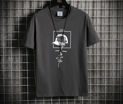 Ανδρικό μπλουζάκι με απλικέ - μεγάλο μέγεθος