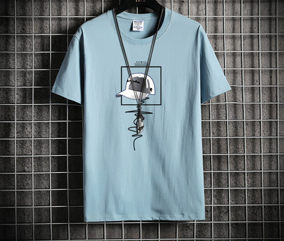 Ανδρικό μπλουζάκι με απλικέ - μεγάλο μέγεθος