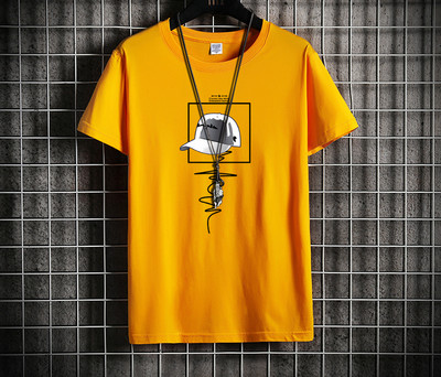 Ανδρικό μπλουζάκι με απλικέ - μεγάλο μέγεθος