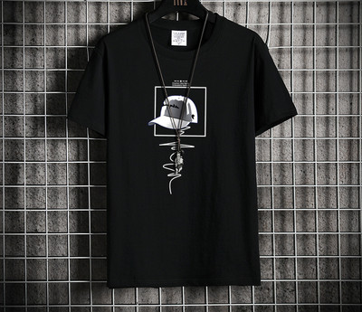 Ανδρικό μπλουζάκι με απλικέ - μεγάλο μέγεθος