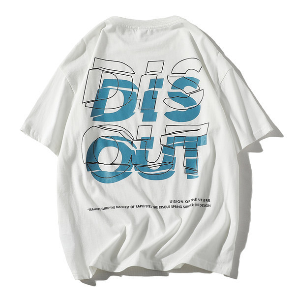 Tricou casual pentru bărbați cu mâneci scurte și inscripție colorată