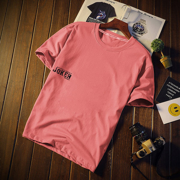 Tricou pentru bărbați colorat cu mâneci scurte și decolteu oval