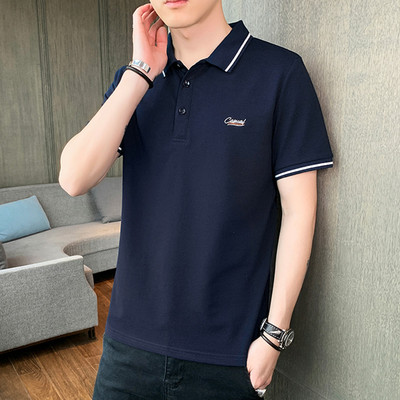 Tricou barbatesc model nou cu guler clasic si maneci scurte