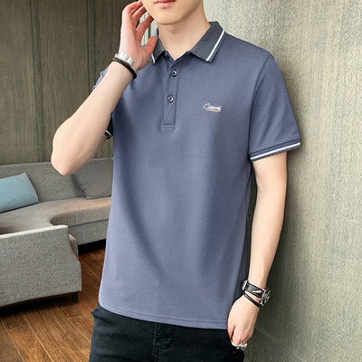 Tricou barbatesc model nou cu guler clasic si maneci scurte