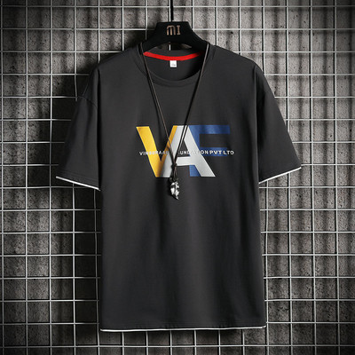 Tricou pentru bărbați model nou cu mâneci scurte și emblemă