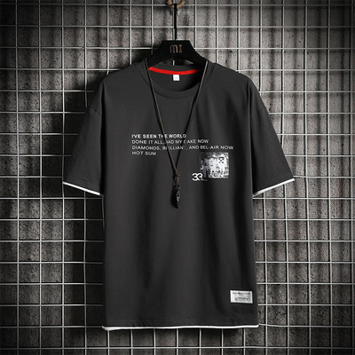 Tricou pentru bărbați model nou cu mâneci scurte și emblemă