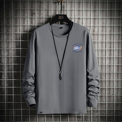 Bluză casual pentru bărbați, cu imprimeu inscripționat și mâneci lungi