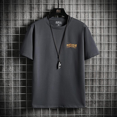 Bluză de bărbați model nou cu decolteu oval și mâneci scurte