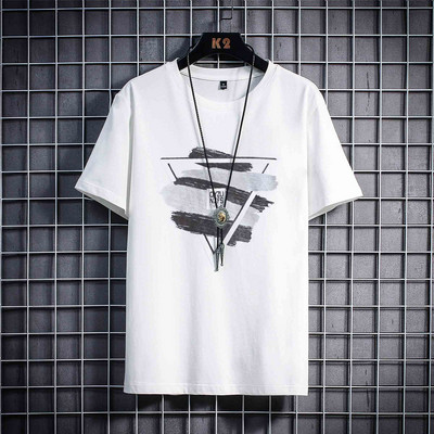 Bluză de bărbați model nou cu decolteu oval și mâneci scurte